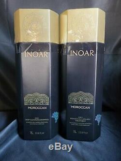 Inoar Brazilian Keratin moroccan Blowout treatment Kit 33.8oz/ liter Exp 07/22