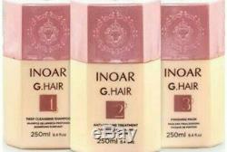Inoar G. Hair Brazilian Keratin Treatment Blow Dry Hair Straightening Kit 250 X 3