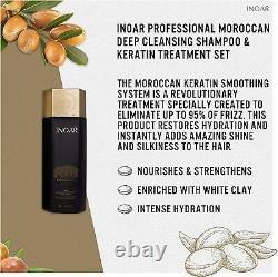 Inoar Moroccan Brazilian Keratin Treatment Blow Dry Hair Straightening Kit/set