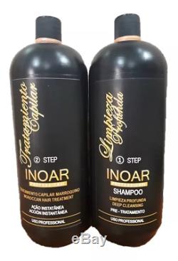 Inoar Moroccan Brazilian Keratin blow dry 1 LITER to straighten Hair Kit 1 LITER