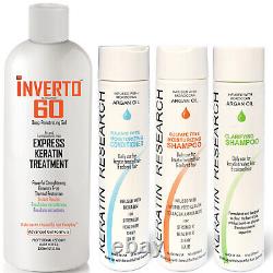 Inverto 60 Formaldehyde Free 1000ml Advanced Gel Keratin Treatment 4 Bottles Set