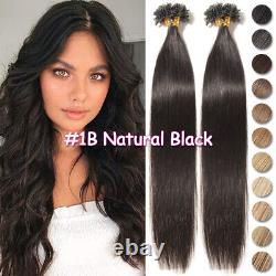 Invisible AAAA+ Pre Bonded Nail U Tip 100% Remy Keratin Human Hair Extensions US
