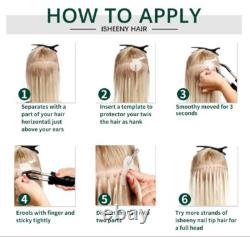 Invisible Grey Hair Remy Flat Tip Micro Bead Keratin 100% Human Hair Extension