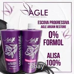 KIt Progressive Brush Argan Restore Brazilian Hair Keratin And Mask 3x1L