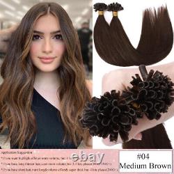 Keratin 100G U Nail Tip Remy Human Hair Extensions Balayage Blonde Pre Bonded 8A