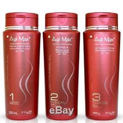 Keratin Agi Max Brazilian Hair Treatment Straightening Kit 500ml 3Steps 3x500m