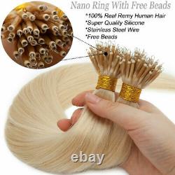 Keratin Cold Fusion Nano Micro Ring Beads Nano Tip Remy Human Hair Extensions 1g