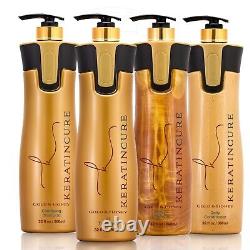 Keratin Cure Best STRONG Professional Treatment Gold & Honey V2 Creme 32z 4P Kit