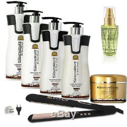 Keratin Cure Brazilian Chocolate Bio Straightening Hair Kit 15 oz 7 Piece Kit