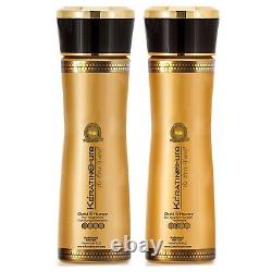 Keratin Cure Gold & Honey Bio 5 Oz Silky Soft Hair Straightening 5oz 2pc Kit