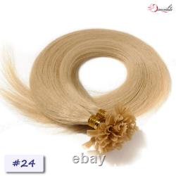Keratin Fusion Glued Nail U Tip 1G Pre Bonded Remy Human Hair Extensions 16-24