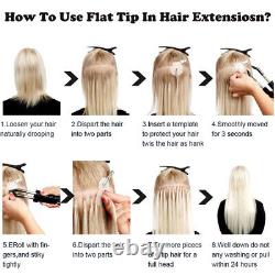 Keratin Fusion Hair Extensions Flat Tip Human Hair Pre Bonded Nail Tip In Hair
