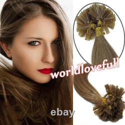 Keratin Fusion U Tip Hair Extensions Pre-Bonded Nail Tip Remy Russian Human Hair