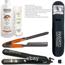 Keratin Hair Blowout Treatment Value Kit 1000ml with Clarifying, Iron, and Comb