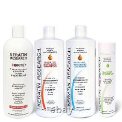 Keratin Research FORTE + Brazilian Keratin Hair Blowout Treatment 1000ml XXL SET