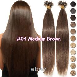 Keratin Tip Hair Extensions Remy Human Hair Nail U Tip Pre Bonded Hot Fusion