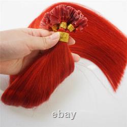 Keratin U Tip Hair Extensions Human Hair Pre Bonded Fusion Remy Hair 16-26inch