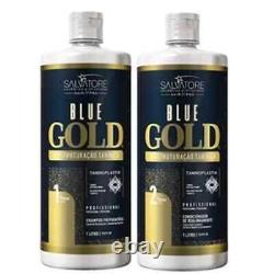 Keratina Brasileira Kit Salvatore Blue Gold (2x1 Litro) Escova Progressiva