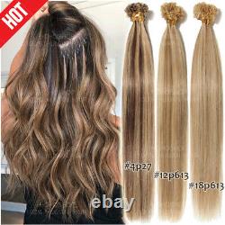 Keratine Fusion Pre bonded 100% Remy Human Hair U-Tip Nail Extensions Capsule US