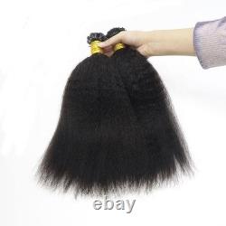 Kinky Straight Flat Tip Human Hair Extension Keratin Fusion Hair 100g 100Pcs