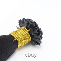 Kinky Straight Flat Tip Human Hair Extension Keratin Fusion Hair 100g 100Pcs