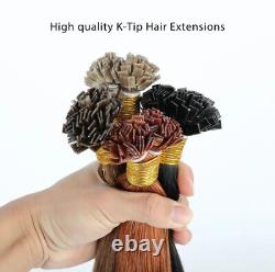 Kinky Yaki Flat Keratin Tip 100% Human Hair Extensions Fusion Hair Mixed Grey