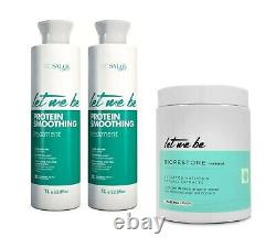 Kit 2 Brazilian Keratin Let Me Be Protein Smoothing 1L & Bio Restore Mask 1000ml