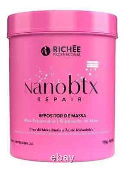 Kit 3x Richee Nano Btx Mask Professional Hair Straightening Nanobotox 1Kg 34oz