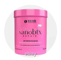 Kit 3x Richee Nano Btx Mask Professional Hair Straightening Nanobotox 1Kg 34oz