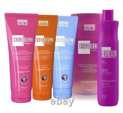 Kit Cronograma Capilar Fashion Gold Original BRAZIL 4 itens