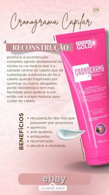 Kit Cronograma Capilar Fashion Gold Original BRAZIL 4 itens