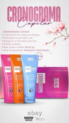 Kit Cronograma Capilar Fashion Gold Original BRAZIL 4 itens