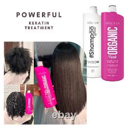 Kit Organic Pink Innovative Keratin Treatment Perfect Straight Hair