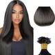 Light Yaki Flat Tip Human Hair Extension Keratin Fusion Yaki Straight K Tip Hair