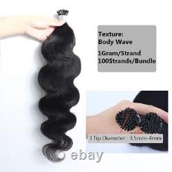 Loose Wave I Tip Human Hair Pre Bonded Keratin Stick In Hair Extension Body Wave