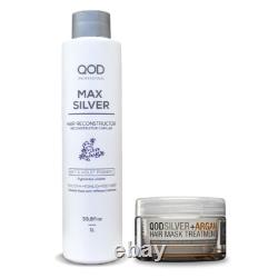 Max Silver + Argan Pro Blond Bleached Keratin Hair Straightening Kit 2 Itens Q