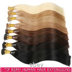 Micro I Tip Real Virgin Human Hair Extensions Pre-Bonded Keratin 18 20 22 24
