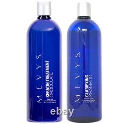 NEW MEVYS KERATIN TREATMENT CHOCOLATE with Clarifying shampoo 33.8 oz / 1000 ml