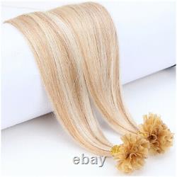 Nail Tip U Tip Pre-Bonded Keratin Premium Remy Human Hair Extensions Thick Ombre
