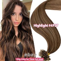 Nail U Tip 100% Human Remy Hair Extensions Keratin Pre Bonded Glue Fusion Hair