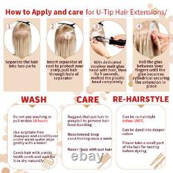 Nail U Tip Fusion Keratin Real Remy Human Hair Extensions Pre Bonded 1g/s Thick