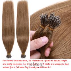 Nano Ring Tip Micro Remy Human Hair Extensions Thick Full Head RUSSIAN BALAYAGE