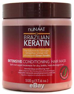 Nunaat Brazilian Keratin Intensive Hair Mask Complete Hair Recovery 17.6 Oz