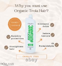 Original Brazilian Organic Keratin Hair Treatment Kit + Troia Flat Iron