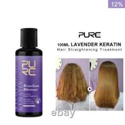 PURC 1000ML Brazilian Keratin Hair Treatment Straightener Lavender Hair 12%