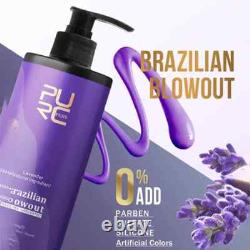 PURC 1000ML Brazilian Keratin Hair Treatment Straightener Lavender Hair 12%