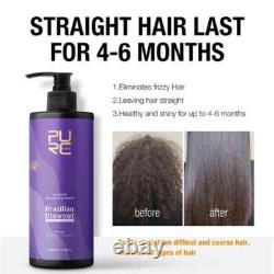 PURC 1000ML Brazilian Keratin Hair Treatment Straightener Lavender Hair 12%