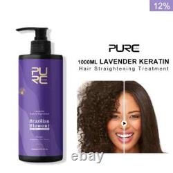 PURC 1000ML Brazilian Keratin Hair Treatment Straightener Lavender Hair 12%
