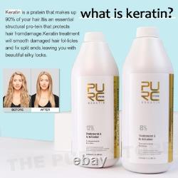 PURC 12% Keratin Smoothing Hair Treatment Frizzy Removal Brazilian Keratin for C