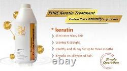 PURE Brazilian Keratin Hair Treatment Formalin 12% 1000ml +Shampoo 300ml Gift